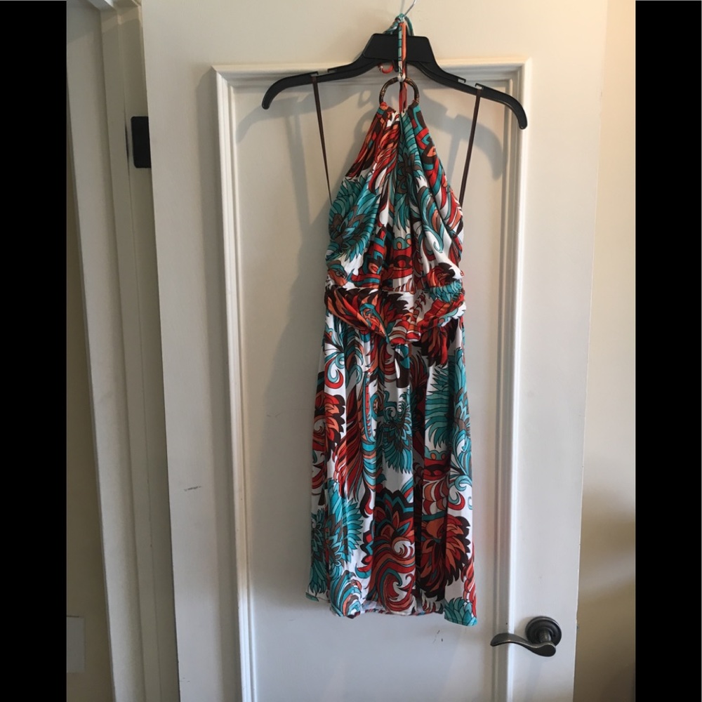 Milly open back colorful floral dress